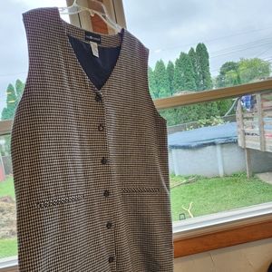 Sag Harbor Black and White Houndstooth Midi Dress